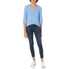 Amazon Essentials Women’s 3/4 Sleeve Button Popover Shirt, Loose-Fit V-Neck Blouse, Lightweight(French Blue)