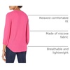 Amazon Essentials Women’s 3/4 Sleeve Button Popover Shirt, Loose-Fit V-Neck Blouse, Lightweight(Hot Pink)