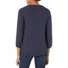 Amazon Essentials Women’s 3/4 Sleeve Button Popover Shirt, Loose-Fit V-Neck Blouse, Lightweight(Navy)