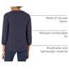 Amazon Essentials Women’s 3/4 Sleeve Button Popover Shirt, Loose-Fit V-Neck Blouse, Lightweight(Navy)