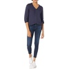 Amazon Essentials Women’s 3/4 Sleeve Button Popover Shirt, Loose-Fit V-Neck Blouse, Lightweight(Navy)