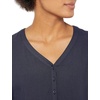 Amazon Essentials Women’s 3/4 Sleeve Button Popover Shirt, Loose-Fit V-Neck Blouse, Lightweight(Navy)