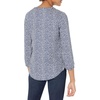 Amazon Essentials Women’s 3/4 Sleeve Button Popover Shirt, Loose-Fit V-Neck Blouse, Lightweight(Navy White Petal)