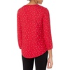 Amazon Essentials Women’s 3/4 Sleeve Button Popover Shirt, Loose-Fit V-Neck Blouse, Lightweight(Red Leaf)