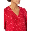 Amazon Essentials Women’s 3/4 Sleeve Button Popover Shirt, Loose-Fit V-Neck Blouse, Lightweight(Red Leaf)