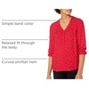 Amazon Essentials Women’s 3/4 Sleeve Button Popover Shirt, Loose-Fit V-Neck Blouse, Lightweight(Red Leaf)