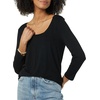 Amazon Essentials Women’s 3/4 Sleeve Scoopneck Tunic Top, Pack of 2(Black / Black)