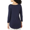 Amazon Essentials Women’s 3/4 Sleeve Scoopneck Tunic Top, Pack of 2(Navy / Coral Pink)