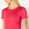 Amazon Essentials Women’s Active Quick Dry Tech Stretch Short-Sleeve V-Neck T-Shirt, Moisture-Wicking, Pack of 2(Beige / Hot Pink)