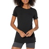 Amazon Essentials Women’s Active Quick Dry Tech Stretch Short-Sleeve V-Neck T-Shirt, Moisture-Wicking, Pack of 2(Black)