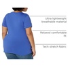 Amazon Essentials Women’s Active Quick Dry Tech Stretch Short-Sleeve V-Neck T-Shirt, Moisture-Wicking, Pack of 2(Black/Bright Blue)