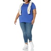 Amazon Essentials Women’s Active Quick Dry Tech Stretch Short-Sleeve V-Neck T-Shirt, Moisture-Wicking, Pack of 2(Black/Bright Blue)