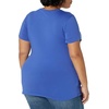 Amazon Essentials Women’s Active Quick Dry Tech Stretch Short-Sleeve V-Neck T-Shirt, Moisture-Wicking, Pack of 2(Black/Bright Blue)