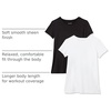 Amazon Essentials Women’s Active Quick Dry Tech Stretch Short-Sleeve V-Neck T-Shirt, Moisture-Wicking, Pack of 2(Black/Bright White)