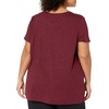Amazon Essentials Women’s Active Quick Dry Tech Stretch Short-Sleeve V-Neck T-Shirt, Moisture-Wicking, Pack of 2(Black/Burgundy Space Dye)