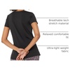 Amazon Essentials Women’s Active Quick Dry Tech Stretch Short-Sleeve V-Neck T-Shirt, Moisture-Wicking, Pack of 2(Black/Dark Grey Space Dye)
