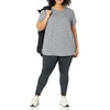 Amazon Essentials Women’s Active Quick Dry Tech Stretch Short-Sleeve V-Neck T-Shirt, Moisture-Wicking, Pack of 2(Black/Dark Grey Space Dye)