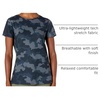 Amazon Essentials Women’s Active Quick Dry Tech Stretch Short-Sleeve V-Neck T-Shirt, Moisture-Wicking, Pack of 2(Black/Navy Camo)