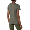 Amazon Essentials Women’s Active Quick Dry Tech Stretch Short-Sleeve V-Neck T-Shirt, Moisture-Wicking, Pack of 2(Black/Olive Space Dye)