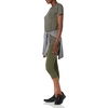Amazon Essentials Women’s Active Quick Dry Tech Stretch Short-Sleeve V-Neck T-Shirt, Moisture-Wicking, Pack of 2(Black/Olive Space Dye)