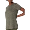 Amazon Essentials Women’s Active Quick Dry Tech Stretch Short-Sleeve V-Neck T-Shirt, Moisture-Wicking, Pack of 2(Black/Olive Space Dye)