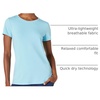 Amazon Essentials Women’s Active Quick Dry Tech Stretch Short-Sleeve V-Neck T-Shirt, Moisture-Wicking, Pack of 2(Blue/Neon Pink)