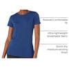 Amazon Essentials Women’s Active Quick Dry Tech Stretch Short-Sleeve V-Neck T-Shirt, Moisture-Wicking, Pack of 2(Bright Pink/Navy)