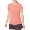 Amazon Essentials Women’s Active Quick Dry Tech Stretch Short-Sleeve V-Neck T-Shirt, Moisture-Wicking, Pack of 2(Coral Orange Space Dye/Light Blue Space Dye)