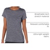Amazon Essentials Women’s Active Quick Dry Tech Stretch Short-Sleeve V-Neck T-Shirt, Moisture-Wicking, Pack of 2(Dark Grey Space Dye/Raspberry Space Dye)