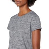 Amazon Essentials Women’s Active Quick Dry Tech Stretch Short-Sleeve V-Neck T-Shirt, Moisture-Wicking, Pack of 2(Grey Space Dye/Light Pink)