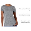 Amazon Essentials Women’s Active Quick Dry Tech Stretch Short-Sleeve V-Neck T-Shirt, Moisture-Wicking, Pack of 2(Grey Space Dye/Light Pink)