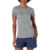 Amazon Essentials Women’s Active Quick Dry Tech Stretch Short-Sleeve V-Neck T-Shirt, Moisture-Wicking, Pack of 2(Grey Space Dye/Light Pink)