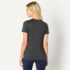 Amazon Essentials Women’s Active Quick Dry Tech Stretch Short-Sleeve V-Neck T-Shirt, Moisture-Wicking, Pack of 2(Heather Graphite / Black)