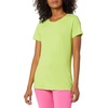Amazon Essentials Women’s Active Quick Dry Tech Stretch Short-Sleeve V-Neck T-Shirt, Moisture-Wicking, Pack of 2(Lime Green/Slate Grey)