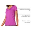 Amazon Essentials Women’s Active Quick Dry Tech Stretch Short-Sleeve V-Neck T-Shirt, Moisture-Wicking, Pack of 2(Navy/Orchid Purple)