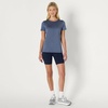 Amazon Essentials Women’s Active Quick Dry Tech Stretch Short-Sleeve V-Neck T-Shirt, Moisture-Wicking, Pack of 2(Slate Grey / Navy)