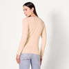 Amazon Essentials Women’s Cinched V-Neck Long Sleeve Slim-Fit Rib-Knit Stretchy T-Shirt, Pack of 2(Black/Blush)