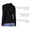 Amazon Essentials Women’s Cinched V-Neck Long Sleeve Slim-Fit Rib-Knit Stretchy T-Shirt, Pack of 2(Black/Caramel)