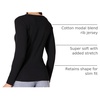 Amazon Essentials Women’s Cinched V-Neck Long Sleeve Slim-Fit Rib-Knit Stretchy T-Shirt, Pack of 2(Black/Eggshell White)