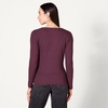 Amazon Essentials Women’s Cinched V-Neck Long Sleeve Slim-Fit Rib-Knit Stretchy T-Shirt, Pack of 2(Burgundy/Eggshell White)