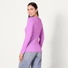 Amazon Essentials Women’s Cinched V-Neck Long Sleeve Slim-Fit Rib-Knit Stretchy T-Shirt, Pack of 2(Purple/White)