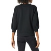 Amazon Essentials Women’s French Terry Fleece Crewneck Sweatshirt with Sleeve Detail, Three Quarter Sleeve, Loose Fit(Black)