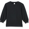 Amazon Essentials Women’s French Terry Fleece Crewneck Sweatshirt with Sleeve Detail, Three Quarter Sleeve, Loose Fit(Black)