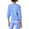 Amazon Essentials Women’s French Terry Fleece Crewneck Sweatshirt with Sleeve Detail, Three Quarter Sleeve, Loose Fit(Blue)