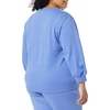 Amazon Essentials Women’s French Terry Fleece Crewneck Sweatshirt with Sleeve Detail, Three Quarter Sleeve, Loose Fit(Blue)