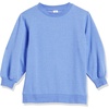 Amazon Essentials Women’s French Terry Fleece Crewneck Sweatshirt with Sleeve Detail, Three Quarter Sleeve, Loose Fit(Blue)