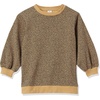 Amazon Essentials Women’s French Terry Fleece Crewneck Sweatshirt with Sleeve Detail, Three Quarter Sleeve, Loose Fit(Camel Micro Cheetah)