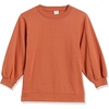 Amazon Essentials Women’s French Terry Fleece Crewneck Sweatshirt with Sleeve Detail, Three Quarter Sleeve, Loose Fit(Caramel)