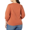 Amazon Essentials Women’s French Terry Fleece Crewneck Sweatshirt with Sleeve Detail, Three Quarter Sleeve, Loose Fit(Caramel)