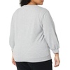 Amazon Essentials Women’s French Terry Fleece Crewneck Sweatshirt with Sleeve Detail, Three Quarter Sleeve, Loose Fit(Grey Heather)